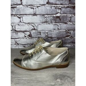 COLE HAAN Go To Collection Arden Gold Metallic Leather Oxfords Women Sz 10B US